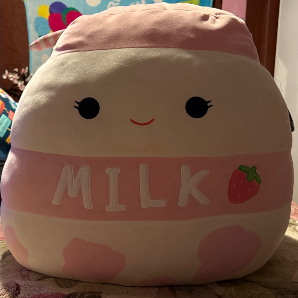 Cute Pink Milk Plush Toy
